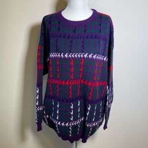 Vintage 80s Euro Flash multicolor sweater OSFA: Size: Possible M/L